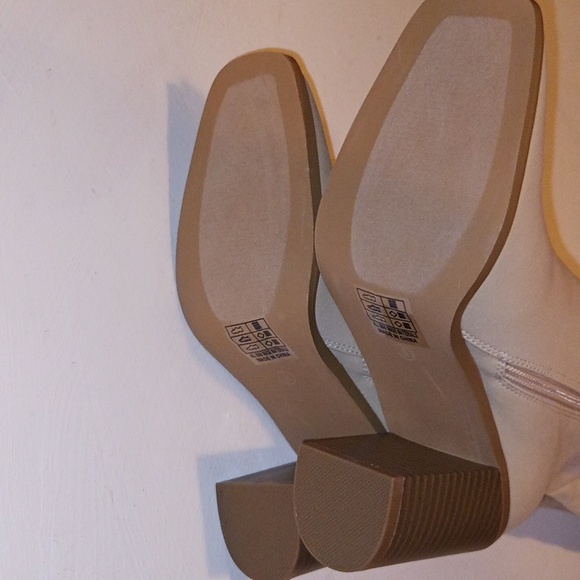 Lulu's Beckyy Bone Suede Square Toe Knee-High Boots from Lulus - Picture 4 of 11